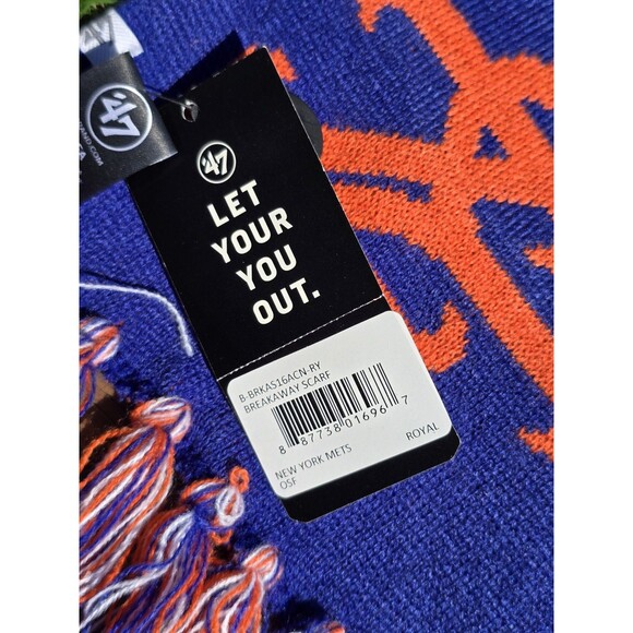 47 BrandNY Mets Scarf MLB Scarf Winter Adult OSFA NWT Breakaway Double Sided - Picture 6 of 12